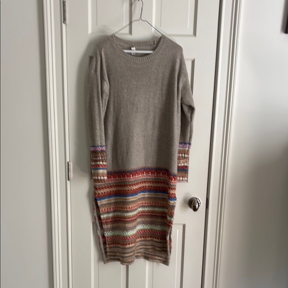 Multicolor Striped Knit Dress